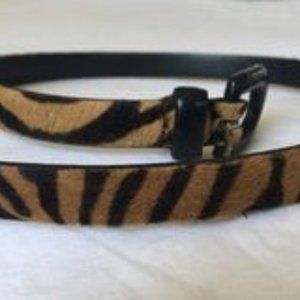 Ann Taylor Tiger Striped Horse Hair Skinny Belt